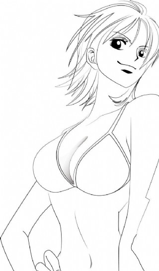 娜美性感手绘矢量图图片