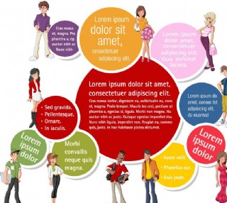 卡通商务人物标签图片